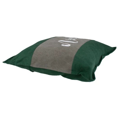 Northlight 18" Green And Brown Suede "Noel" Christmas Throw Pillow 3 Northlight 18" Green And Brown Suede "Noel" Christmas Throw Pillow - Image 3