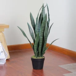 Northlight 29" Potted Two Tone Green And Black Artificial Snake Plant -Home Decor GUEST d688a6e8 e121 4d06 9291 33dbd0db8c88
