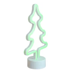 Northlight 11" Battery Operated Neon Style LED Christmas Tree Table Light - Green -Home Decor GUEST d6fe6ddf 868e 4f4f 84d4 c304daf32808