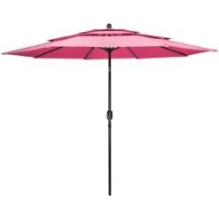 Northlight 9.75ft Outdoor Patio Market Umbrella With Hand Crank And Tilt, Pink -Home Decor GUEST d7079e1e 6cfd 4e88 9fdb 7f3dfc46df0f