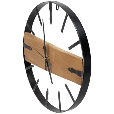 Northlight Rustic Metal Frame Wall Clock -15.75" - Black 2 Northlight Rustic Metal Frame Wall Clock -15.75" - Black - Image 2