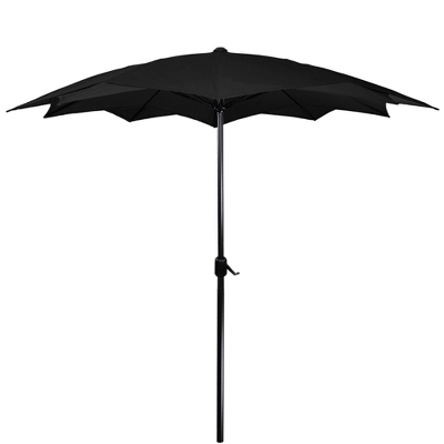 Northlight 8.5ft Outdoor Patio Lotus Umbrella With Hand Crank, Black 3 Northlight 8.5ft Outdoor Patio Lotus Umbrella With Hand Crank, Black - Image 3