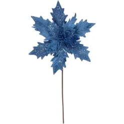 Northlight 24" Glittered Blue Poinsettia Christmas Stem Spray -Home Decor GUEST d86003e7 f0b9 4489 b18f e7ed4d60dcf3