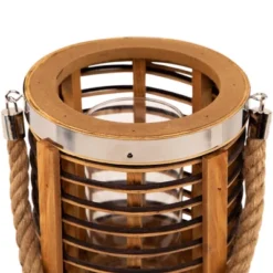 Northlight Rattan Glass Candle Lantern With Jute Handle - 7.5" -Home Decor GUEST d9c7ee00 0761 445c a5ff 89b6c30d0dd1