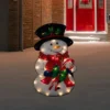 Northlight 30.5" Lighted Snowman With Candy Canes Christmas Outdoor Decoration