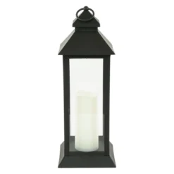 Northlight 15" LED Battery Operated Black Lantern With Flameless Candle 6 Northlight 15" LED Battery Operated Black Lantern With Flameless Candle -Home Decor GUEST daca2e51 dbfc 4e92 b59d a26a01394dd3