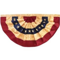 Northlight Patriotic Americana Tea-Stained Pleated Bunting Flag 48" X 24" -Home Decor GUEST dd576daa f044 48f9 9d57 bcad7eb6f7bb