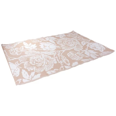 Northlight 4' X 6' Pink Beige And White Floral Rectangular Outdoor Area Rug 2 Northlight 4' X 6' Pink Beige And White Floral Rectangular Outdoor Area Rug - Image 2