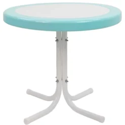 Northlight 22" Outdoor Retro Tulip Side Table, Blue And White -Home Decor GUEST dfe1c2da ab7d 45a0 a51a 3aa72e5d3e88
