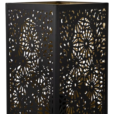 Northlight Floral Laser-Cut Iron Table Lamp - 11" - Black And Gold 3 Northlight Floral Laser-Cut Iron Table Lamp - 11" - Black And Gold - Image 3