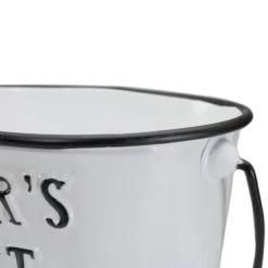 Northlight 10.5" White And Black "Farmer's Market" Lemon's Metal Bucket With Handle -Home Decor GUEST e279938b 2aa9 4ae8 bb73 65135c171551