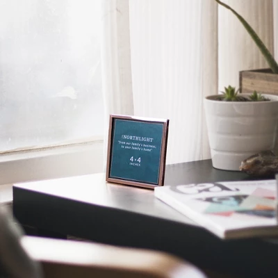 Northlight 4.25" Classical Square 4" X 4" Photo Picture Frame With Easel Back - Rose Gold 1 Northlight 4.25" Classical Square 4" X 4" Photo Picture Frame With Easel Back - Rose Gold