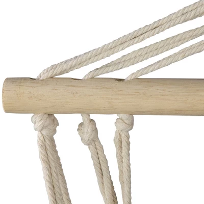 Northlight 21" X 34" Striped Hammock Chair With Padding And Wooden Bar - Red/Yellow 6 Northlight 21" X 34" Striped Hammock Chair With Padding And Wooden Bar - Red/Yellow - Image 6