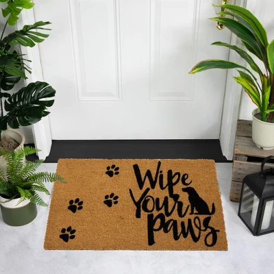 Northlight Natural Coir "Wipe Your Paws" Outdoor Doormat 18" X 30" 1 Northlight Natural Coir "Wipe Your Paws" Outdoor Doormat 18" X 30"