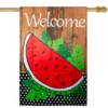 Northlight Welcome Watermelon Slice Spring Outdoor House Flag 28" X 40"