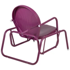 Northlight Outdoor Retro Metal Tulip Glider Patio Chair, Purple -Home Decor GUEST e5794463 5f0d 4379 98d4 29c72de65245