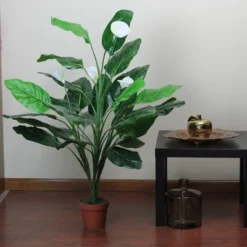 Northlight 47.5" Tropical Peace Lily Spathe Artificial Potted Plant - Green/White -Home Decor GUEST e5846ad9 7bcd 4185 a18d 05beaf7c8e9b