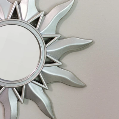 Northlight Set Of 3 Mayan Sunburst Matte Silver Round Mirrors 9.5" 2 Northlight Set Of 3 Mayan Sunburst Matte Silver Round Mirrors 9.5" - Image 2