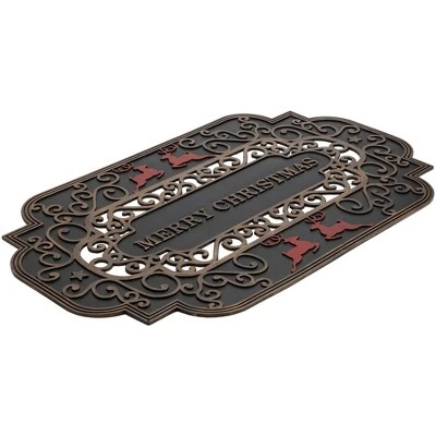 Northlight Black And Copper Reindeer "Merry Christmas" Doormat 18" X 30" 3 Northlight Black And Copper Reindeer "Merry Christmas" Doormat 18" X 30" - Image 3