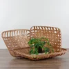 Northlight Set Of 3 Brown Rectangular Lattice Tobacco Table Top Baskets