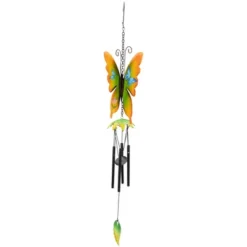 Northlight 15.75" Orange And Green Metal Butterfly Outdoor Garden Windchime -Home Decor GUEST e84dbfe0 814a 4f15 9c31 141b8c42a8f4
