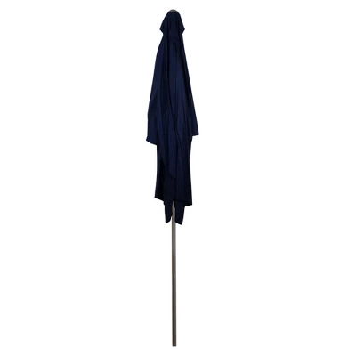 Northlight 10' X 6.5' Outdoor Patio Market Umbrella With Hand Crank - Blue 3 Northlight 10' X 6.5' Outdoor Patio Market Umbrella With Hand Crank - Blue - Image 3