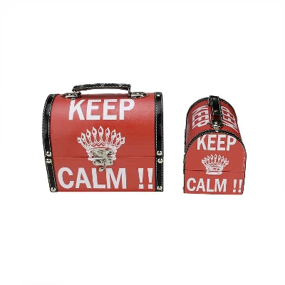 Northlight Set Of 2 Red And White Keep Calm!! Decorative Wooden Storage Boxes 7.25-8.75" 1 Northlight Set Of 2 Red And White Keep Calm!! Decorative Wooden Storage Boxes 7.25-8.75"