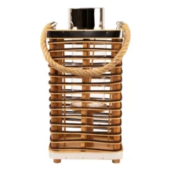 Northlight Rectangular Rattan Glass Candle Lantern With Jute Handle - 15.5" -Home Decor GUEST eb3d9921 2a20 4156 92bf 6677a125b4d8