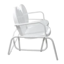 Northlight 48.25" Outdoor Retro 2-Person Metal Tulip Double Glider Patio Chair, White -Home Decor GUEST eba1f493 163e 4eb9 a020 a496d0cb204a