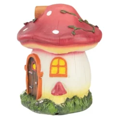 Northlight 6.25" Red Mushroom House Outdoor Garden Statue -Home Decor GUEST ed04fcc1 4af4 4d0a 89ef 0b6a2146c486