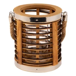 Northlight Rattan Glass Candle Lantern With Jute Handle - 7.5" -Home Decor GUEST ed844303 7c11 4ca7 8417 565dc4f52d22