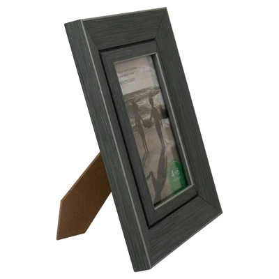 Northlight 9.25" Classical Rectangular 4" X 6" Photo Picture Frame - Gray And Black 2 Northlight 9.25" Classical Rectangular 4" X 6" Photo Picture Frame - Gray And Black - Image 2