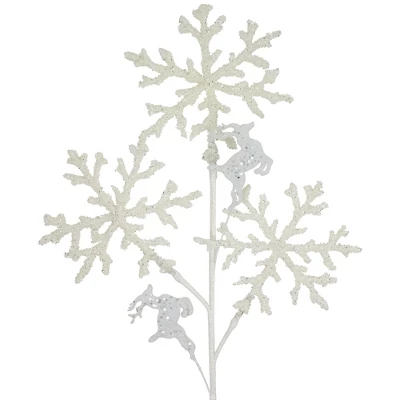 Northlight 28.5" Glittered White Snowflake And Reindeer Christmas Spray 2 Northlight 28.5" Glittered White Snowflake And Reindeer Christmas Spray - Image 2