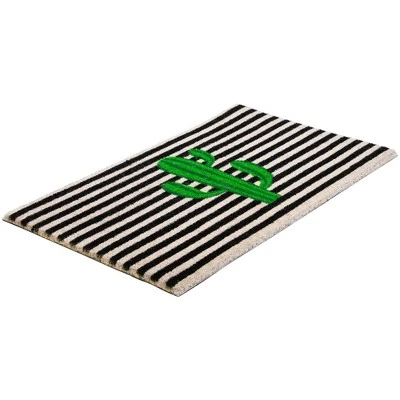 Northlight Green Cactus Striped Natural Coir Outdoor Doormat 18" X 30" 4 Northlight Green Cactus Striped Natural Coir Outdoor Doormat 18" X 30" - Image 4