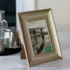 Northlight 5" X 7" Champagne Gold Honeycomb Rectangular Photo Frame 10.25"