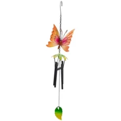 Northlight 19" Orange Metal Butterfly Outdoor Garden Windchime -Home Decor GUEST f2413eb0 0be9 48eb a522 f8bc7b8eec91