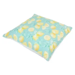 Northlight 17" Square Tropical Lemons Indoor Throw Pillow - Green/Yellow