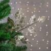 Northlight 25.5" Glittered Champagne Gold Leaves Christmas Spray