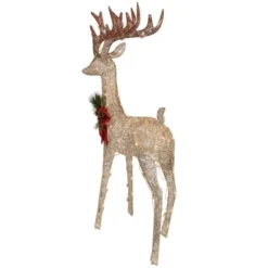Northlight 48" Pre-Lit LED Champagne Deer Outdoor Christmas Decoration -Home Decor GUEST f57255a1 29d1 4656 85c2 11480cdbf441