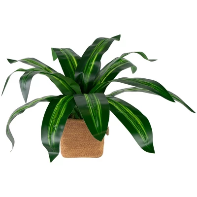 Northlight 27" Artificial Dracaena Plant In Square Rattan Pattern Ceramic Pot 2 Northlight 27" Artificial Dracaena Plant In Square Rattan Pattern Ceramic Pot - Image 2
