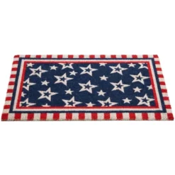 Northlight Blue And Red Americana Stars And Striped Border Coir Outdoor Doormat 18" X 30" -Home Decor GUEST f69e6676 08cf 46a6 b6ef 20b9b744bcc2
