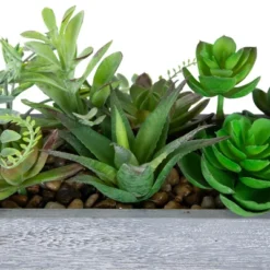 Northlight 12" Mixed Succulent Artificial Plants In Wooden Planter - Green/Gray -Home Decor GUEST f7700e89 fdae 4aa1 8631 9a4c7fd7a44d