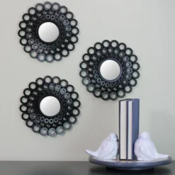 Northlight Set Of 3 Round Black Cascading Angular Orbs Mirrors 9.5" -Home Decor GUEST f7c85b26 c46c 42cb 892d 447886c1c4b5