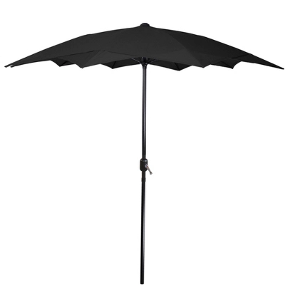 Northlight 8.5ft Outdoor Patio Lotus Umbrella With Hand Crank, Black 6 Northlight 8.5ft Outdoor Patio Lotus Umbrella With Hand Crank, Black - Image 6