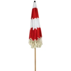Northlight Striped Outdoor Macrame Boho Beach Market Umbrella With Tiltt- 6.5' - Red And White 13 Northlight Striped Outdoor Macrame Boho Beach Market Umbrella With Tiltt- 6.5' - Red And White -Home Decor GUEST fa29398e 22b9 488d 84a1 e67c5e48455f