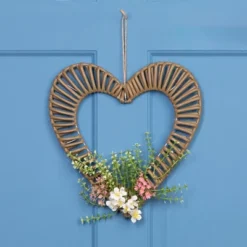 Northlight Wrapped Floral Heart Spring Decoration - 12"