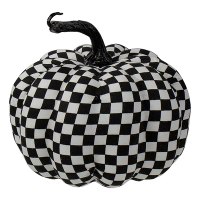Northlight 6.5" White And Black Plaid Fall Harvest Tabletop Pumpkin 1 Northlight 6.5" White And Black Plaid Fall Harvest Tabletop Pumpkin