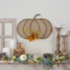 Northlight 19" Beige Burlap And Vine Pumpkin Fall Harvest Wall Hanging